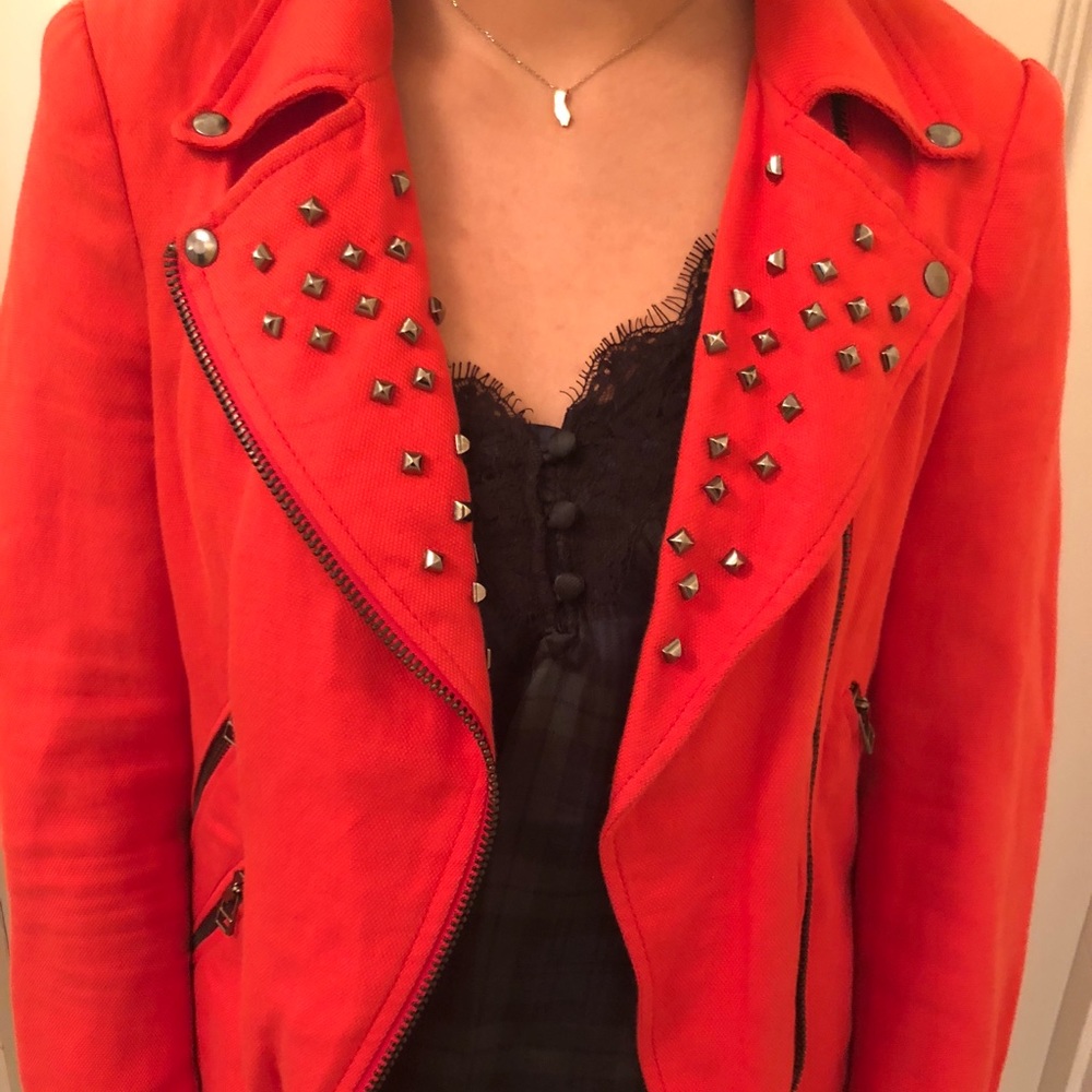 Reddish orange blazer